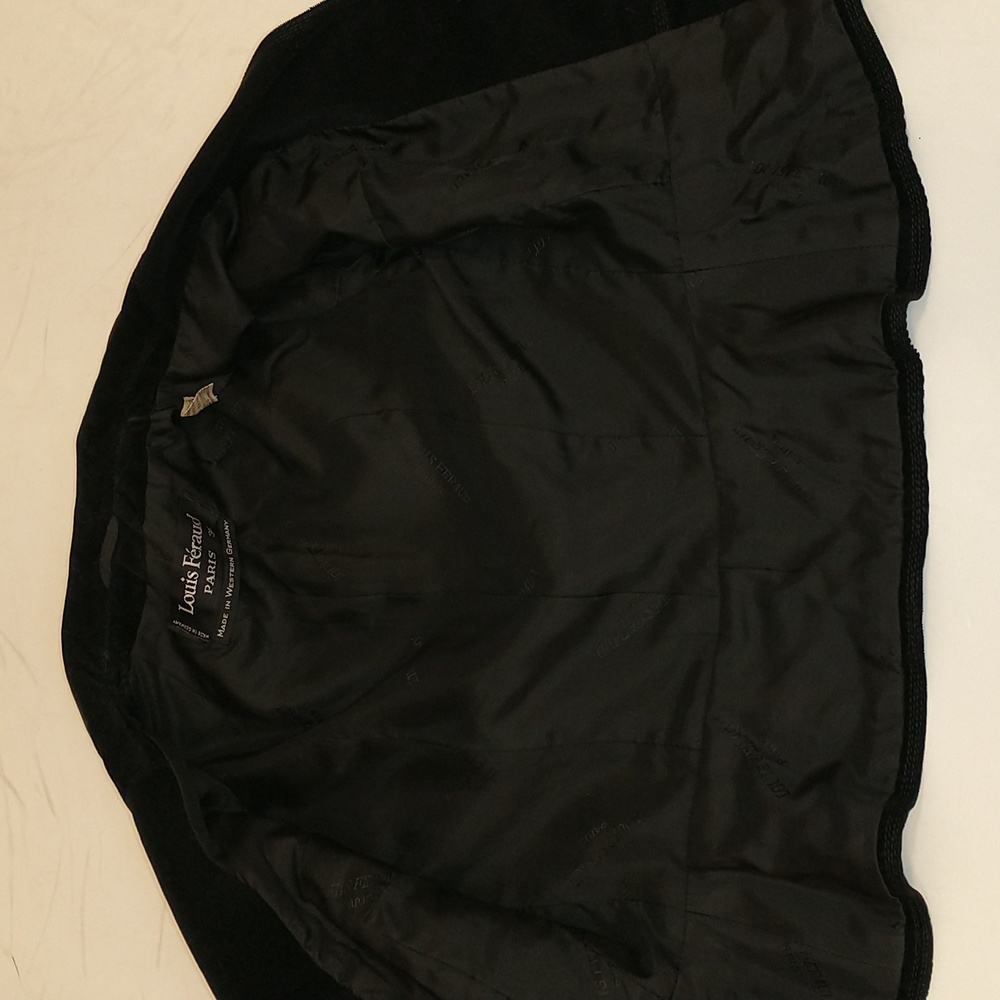 Vintage Designer Black Jacket Louis Feraud Paris Tailored Velvet Fitted Short - Picture 11 of 16